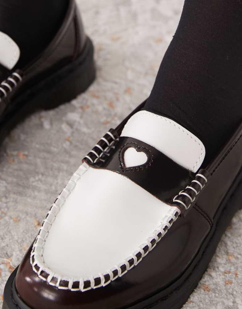 Dr. Martens Dr Martens Penton Heart loafer in cherry red and white