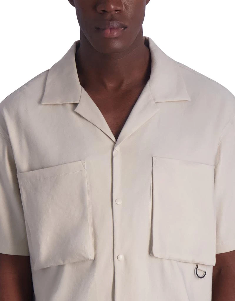 Karl Lagerfeld Paris SHORT SLEEVE BUTTON DOWN SHIRT JACKET WITH CHEST 4