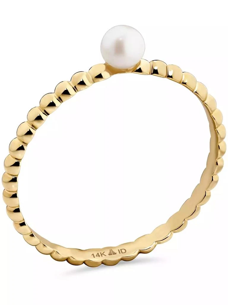 DEVATA Freshwater Pearl Beaded Ball Ring in 14K Gold, Size 8, approx. 1.1 grams. 3