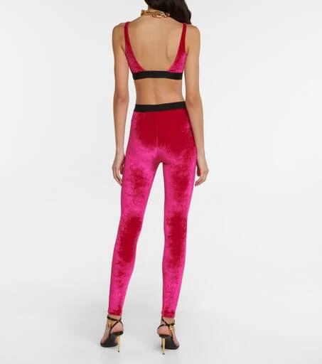 Tom Ford Logo velvet leggings 3