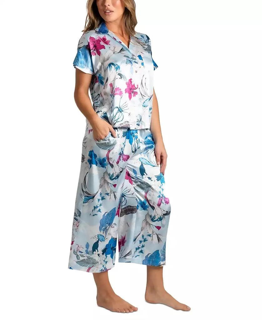 Linea Donatella Women's 2-Pc. Ayanna Cropped Satin Pajamas Set 3