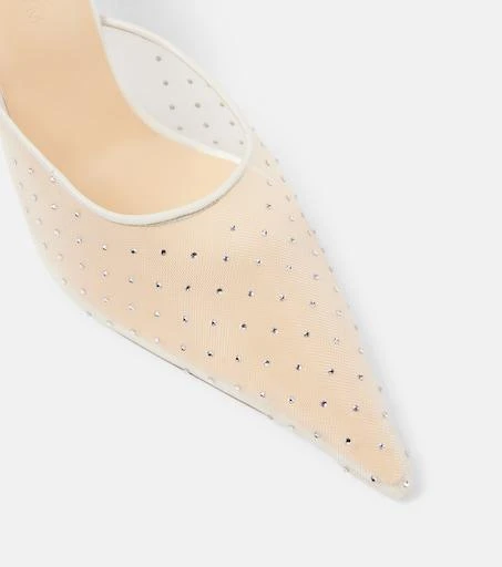 Magda Butrym Floral-appliqué embellished mesh mules 5