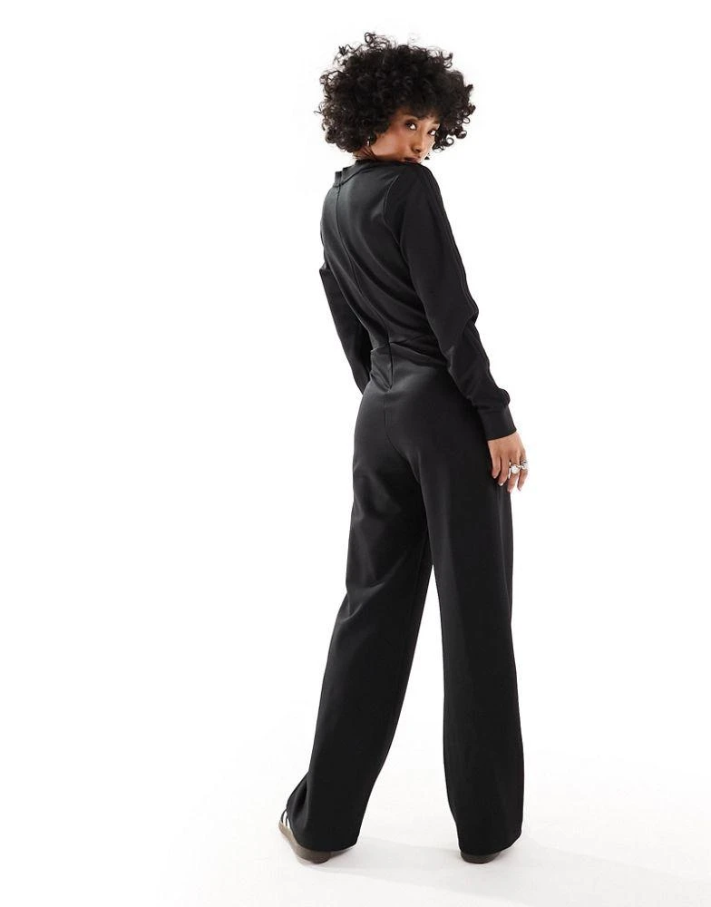Adidas adidas Originals Dark Varsity jumpsuit in black with lace details 2