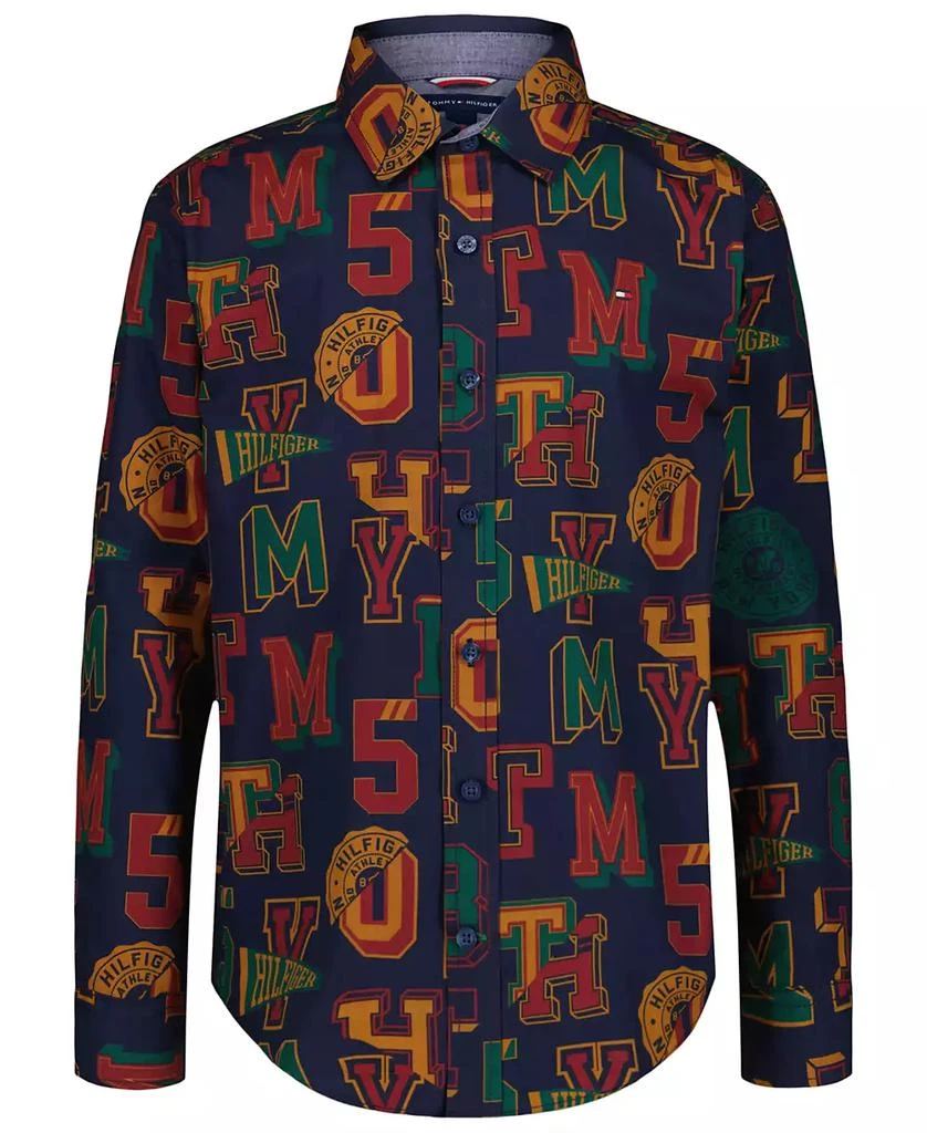 Tommy Hilfiger Boys' 2T-7 Printed Long Sleeve Shirt