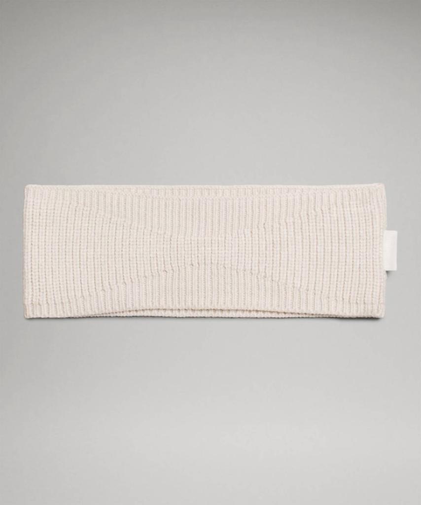 lululemon Women's Ribbed Merino Wool-Blend Knit Ear Warmer In Heathered Bone