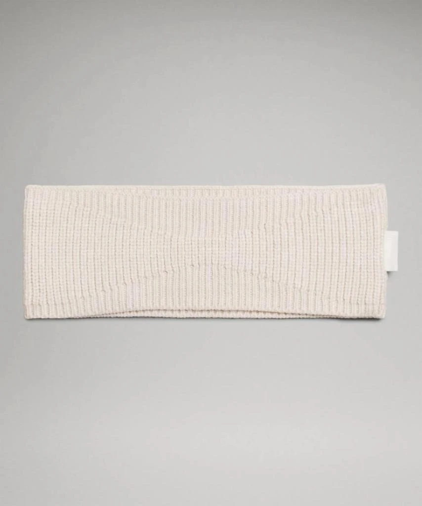 lululemon Women's Ribbed Merino Wool-Blend Knit Ear Warmer In Heathered Bone 1