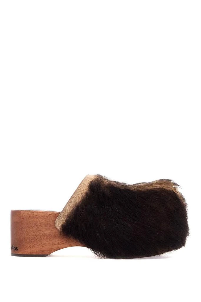 Acne Studios wooden clogs in pony hair 1