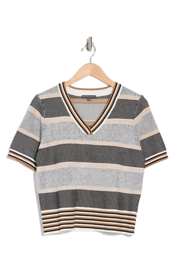 Adrianna Papell V-Neck Jacquard Sweater 3