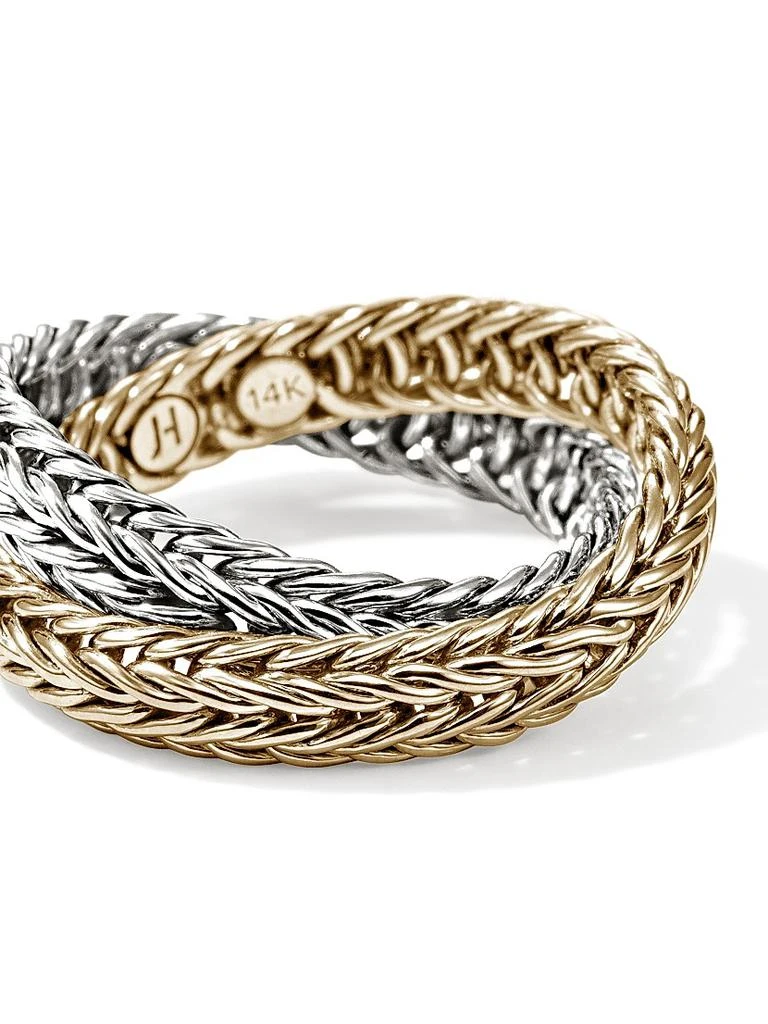 John Hardy Kami 14K Yellow Gold & Sterling Silver Crossover Ring 3