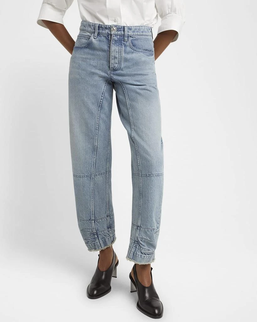 Jil Sander Acid-Wash Denim Barrel-Leg Ankle Trousers 5