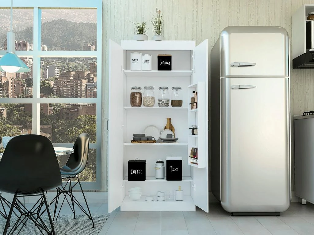 Streamdale Furniture Streamdale Cherry Hill 5-Shelf Pantry Cabinet White 2