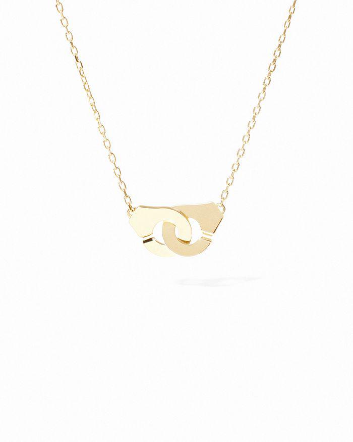 Dinh Van 18K Yellow Gold Menottes Dinh Van Small Handcuff Open Link Chain Pendant Necklace, 15.75-16.54"