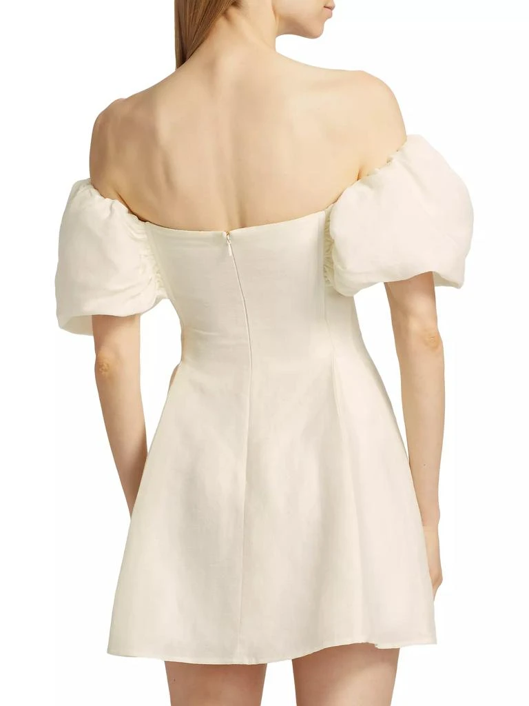 Cult Gaia Lissett Puff-Sleeve Faille Minidress 5
