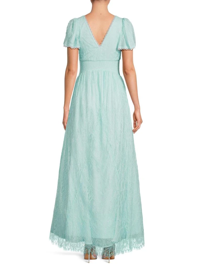 strapless blue satin dress Alice's Floral Serenity Blue Dress main image 1