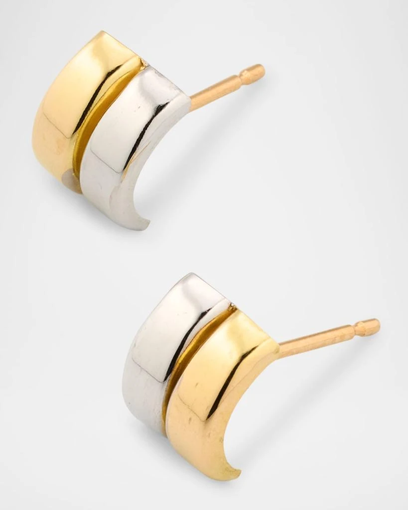 POPPY FINCH 18K Bi-Color Gold Baby Huggie Earrings 3