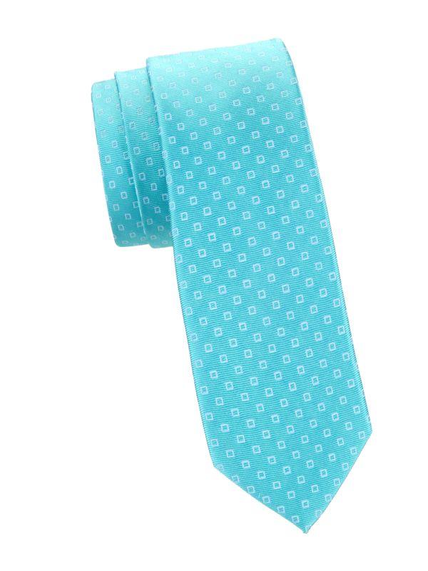 Andrew Marc Kid's Square Pattern Silk Blend Tie