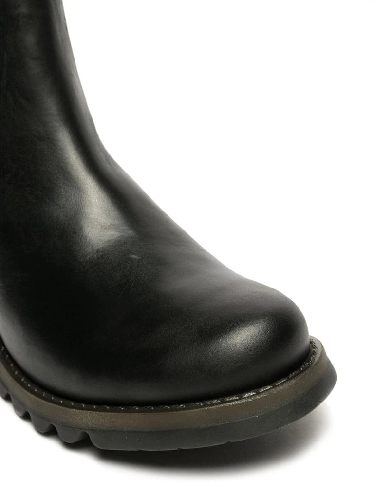 FLY London Fly London Womens Black SALV Chelsea Leather Ankle Casual Wedge Heel Boots 5