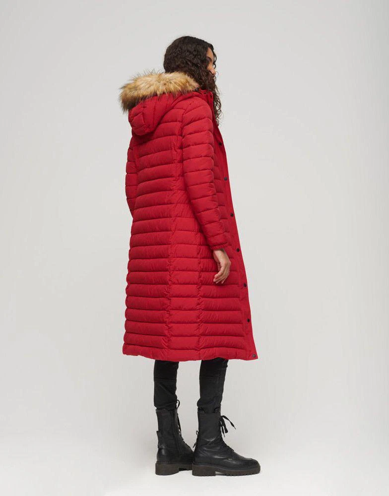 Superdry Superdry Fuji hooded longline puffer coat in varsity red 2