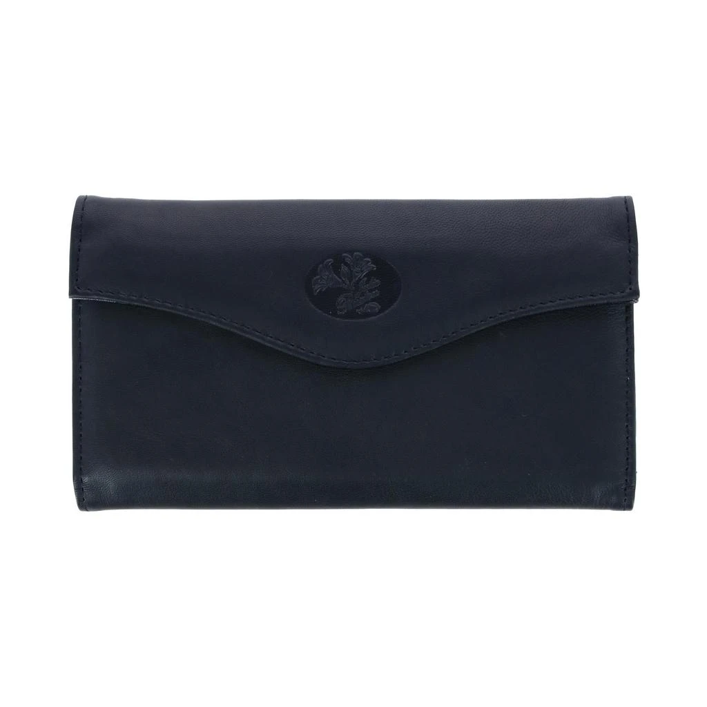Buxton Women's Leather Long Bifold Organizer Wallet with Floral Emboss 7