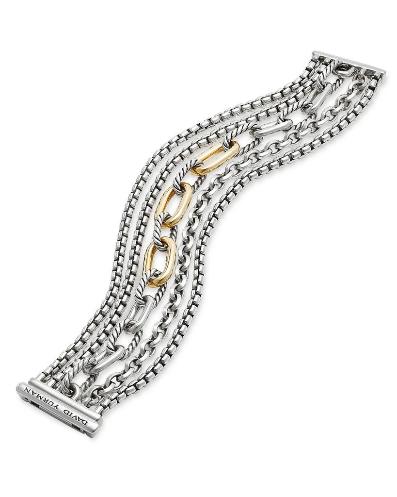 David Yurman Multi Row Chain Bracelet in Sterling Silver with 18K Yellow Gold, 29mm 2