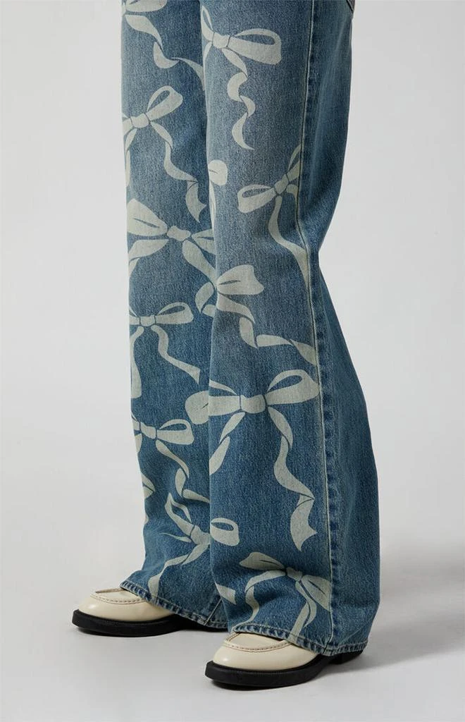 PacSun Casey Bow Graphic Low Rise Baggy Jeans Medium Indigo 4