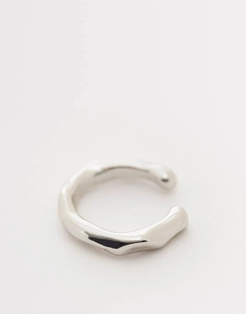 ASOS ASOS DESIGN geometric molten ear cuff in silver