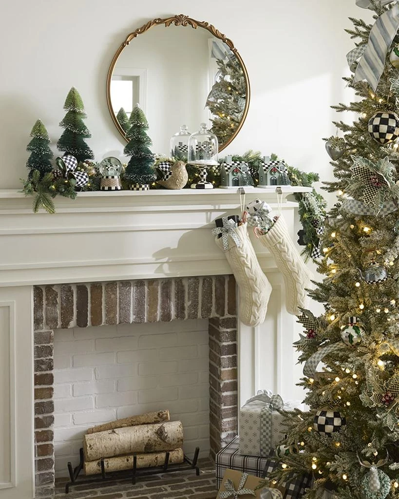 MacKenzie-Childs Farmhouse Holiday Bottle Brush Trees, Set of 3 2