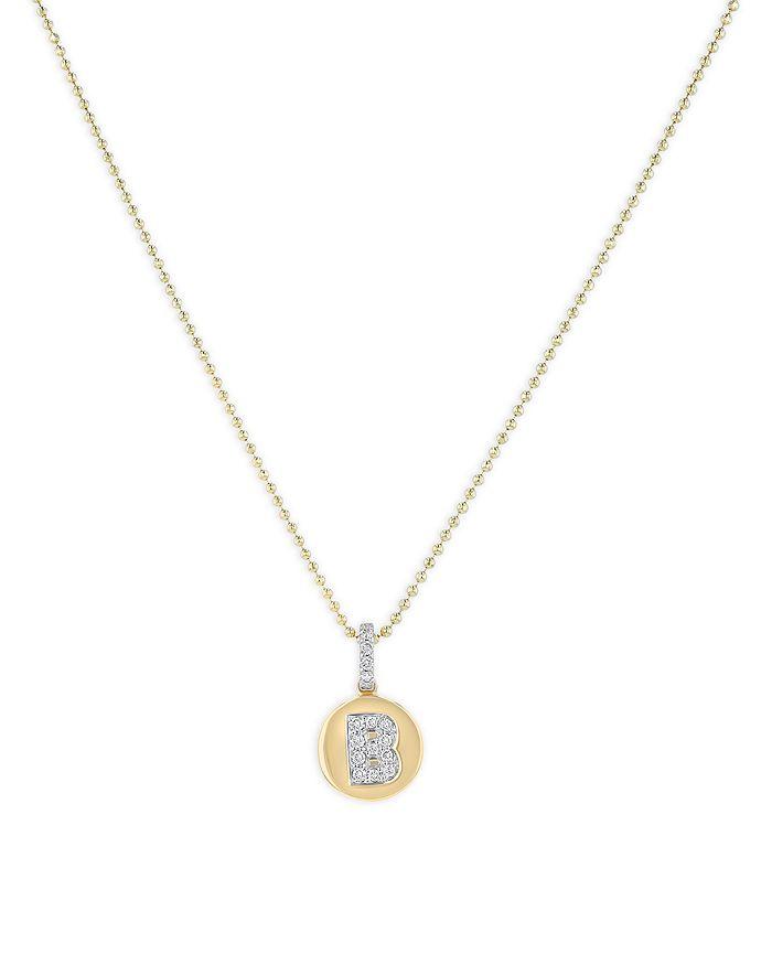 Bloomingdale's Bloomingdale's Diamond Accent Initial "B" Pendant Necklace in 14K Yellow Gold, 0.10 ct. t.w. - 100% Exclusive