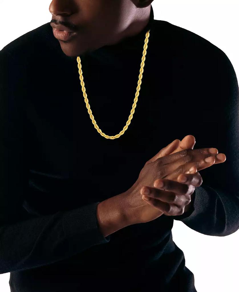 LEGACY for MEN by Simone I. Smith Men
s Rope Link 24" Chain Necklace in Gold-Tone Ion-Plated Stainless Steel