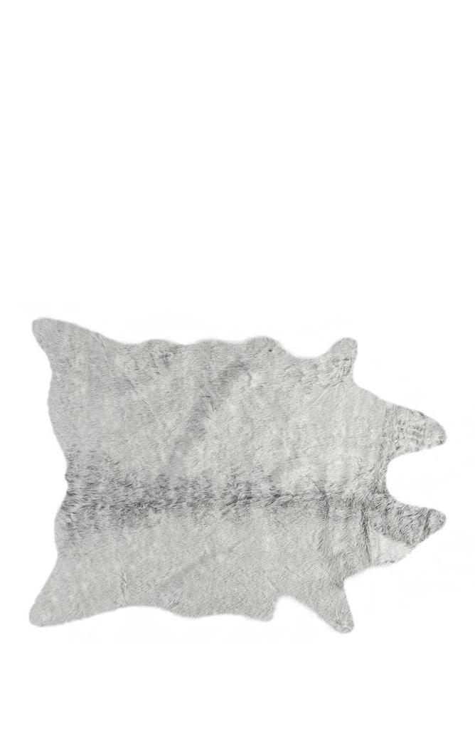 LUXE Grey Faux Cowhide Rug - 4.25 ft x 5ft