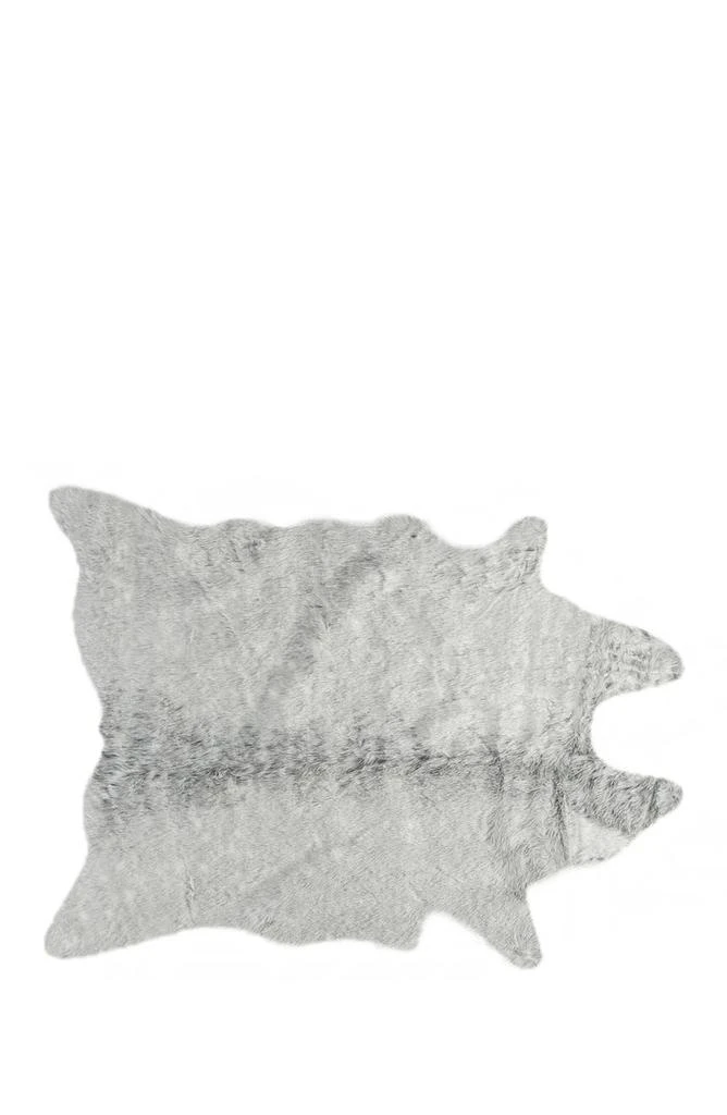 LUXE Grey Faux Cowhide Rug - 4.25 ft x 5ft 1
