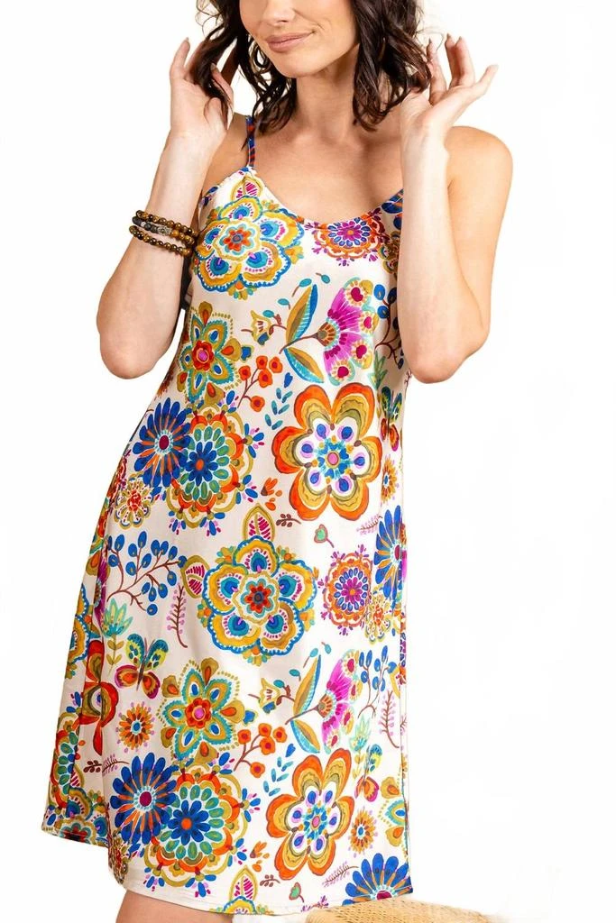 PAPARAZZI Satin Print Slip Dress In Floral