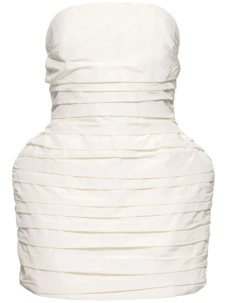 white christmas dresses Magda Butrym Off Shoulder Draped Cotton Mini Dress in Black main image 1
