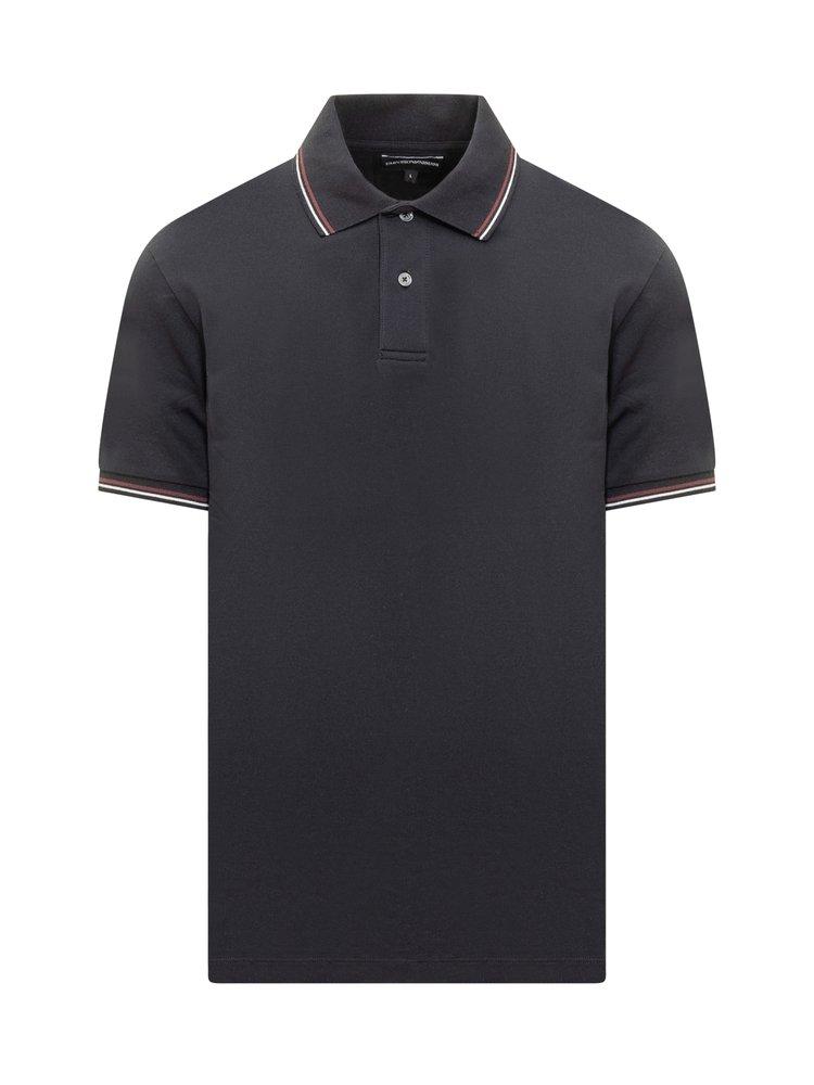 Emporio Armani Emporio Armani Logo Printed Short Sleeved Polo Shirt