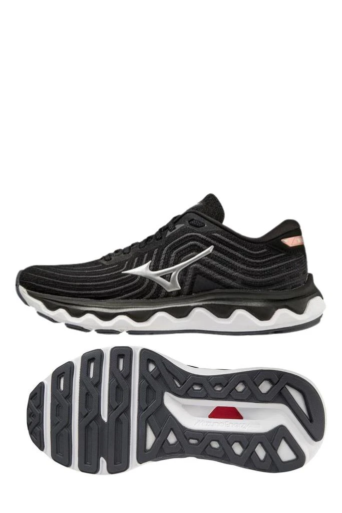 Mizuno Women's Wave Horizon 6 Running Shoes - D/wide Width In Black/silver 1