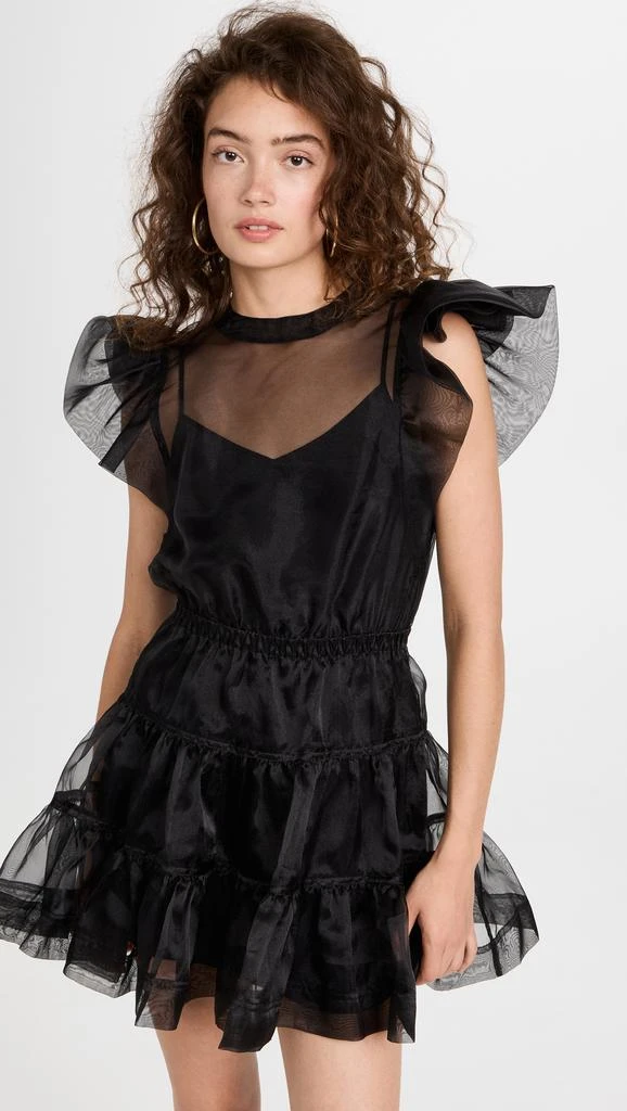 Jonathan Simkhai Monique Organza Ruffle Sleeve Mini Dress 1