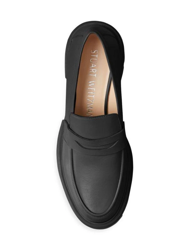 Stuart Weitzman Soho Leather Penny Loafer Pumps 4