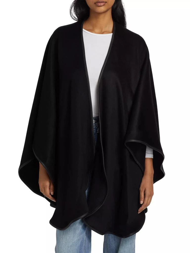 Sofia Cashmere Leather-Trim Reversible Cashmere Cape 3