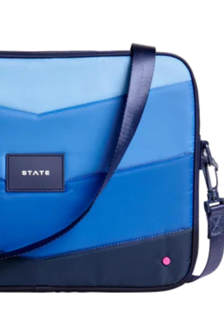 STATE Unisex - Allen Laptop Case In Blue Chevron