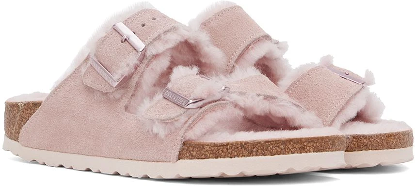 Birkenstock Pink Narrow Arizona Shearling Sandals 4