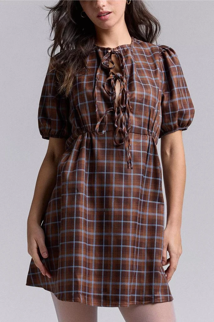 brown satin dress with sleeves Flora Satin Maxi Dress main image 1
