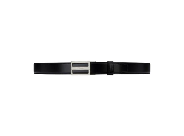 S.T. Dupont Ceinture noire en rectancle en palladium autolock 1