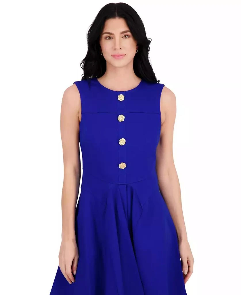 Kensie Women's Floral-Button Fit & Flare Mini Dress 3