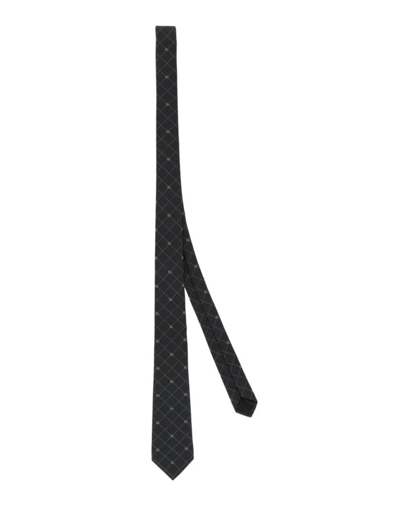 Gucci Double G And Check Silk Jacquard Tie 2