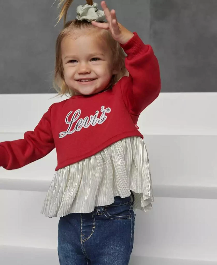 Levi's Infant Girls Sparkle Crew and Jeans, 2-Piece Set 9