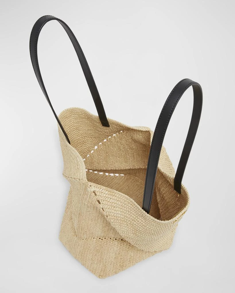 Loewe x Paula’s Ibiza Medium Puzzle Fold Tote Bag in Raffia with Leather Handles 4