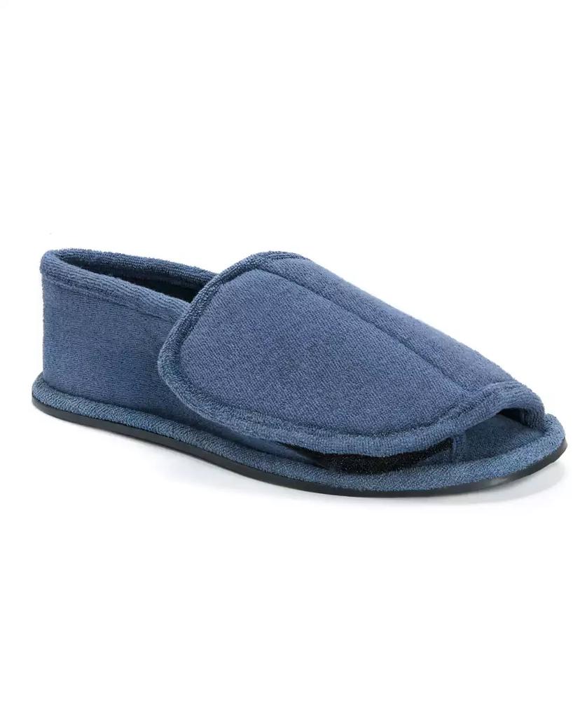 MUK LUKS Men's Terry Open Toe Velcro Slippers