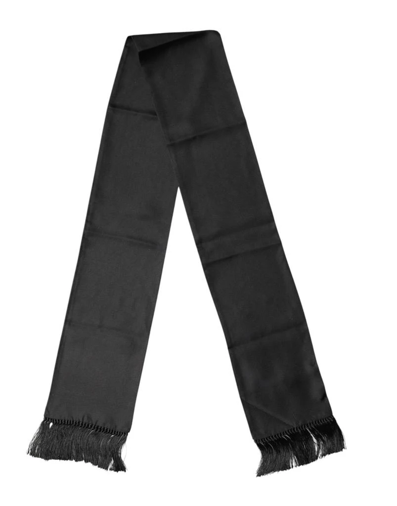 Dolce 
Gabbana Satin Silk Fringes Neck Foulard 143.5cm x15cm Men
s Scarf