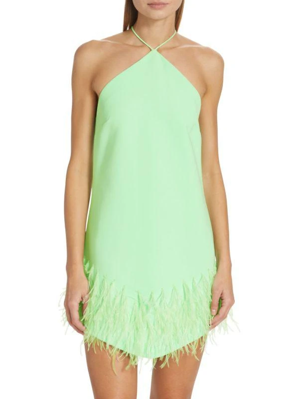 Alexis Bristal Feather-Trim Mini Dress 1