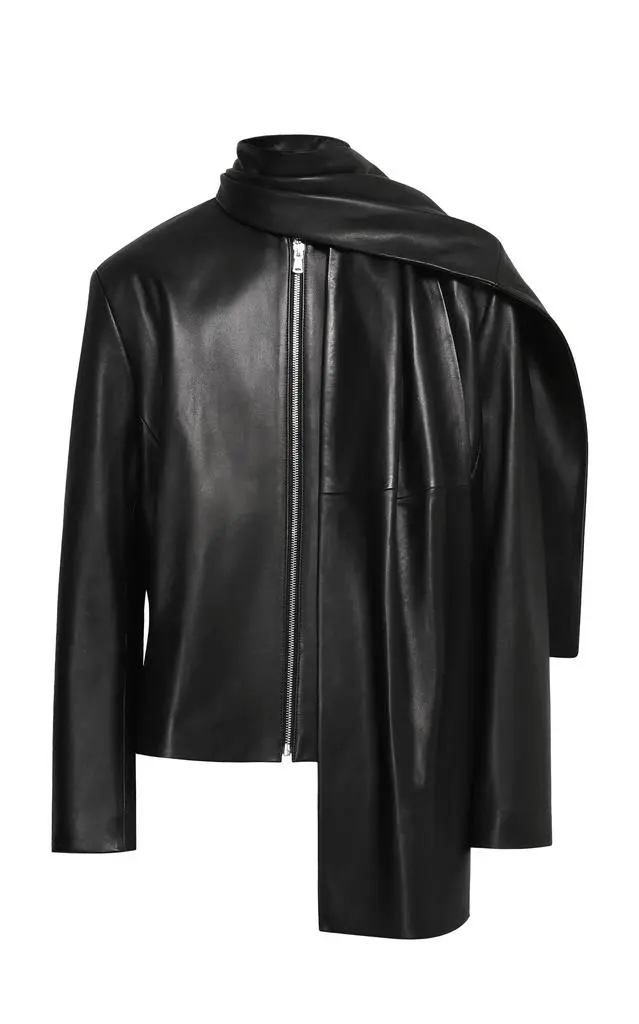 Nour Hammour Nour Hammour - Layla Shawl Collar Lambskin Jacket - Black - FR 44 - Moda Operandi from Fashion US